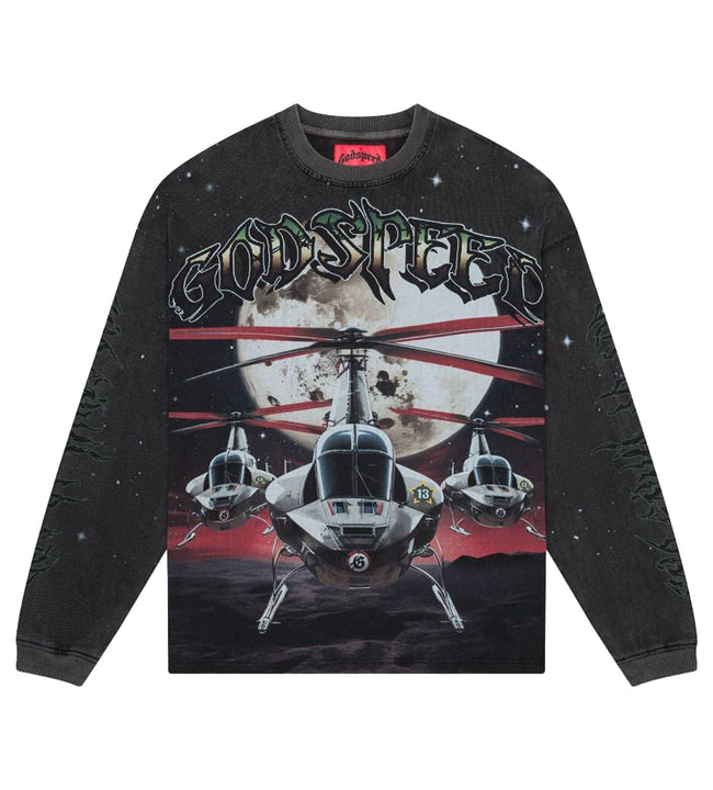 Godspeed Airstrike L/S Tee Washed Black Hover Image