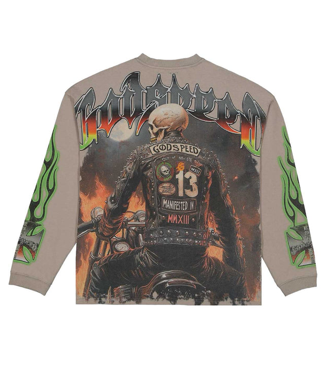 Godspeed Biker Nation L/S Tee Stone Grey Hover Image