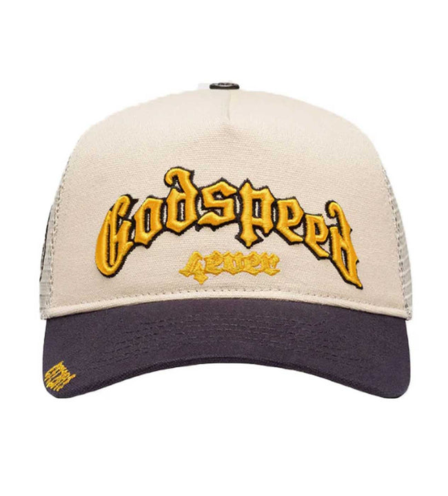 Godspeed Forever Trucker Hat Bone/Yellow/Navy Hover Image