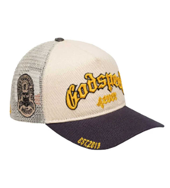 Godspeed Forever Trucker Hat Bone/Yellow/Navy Main Image
