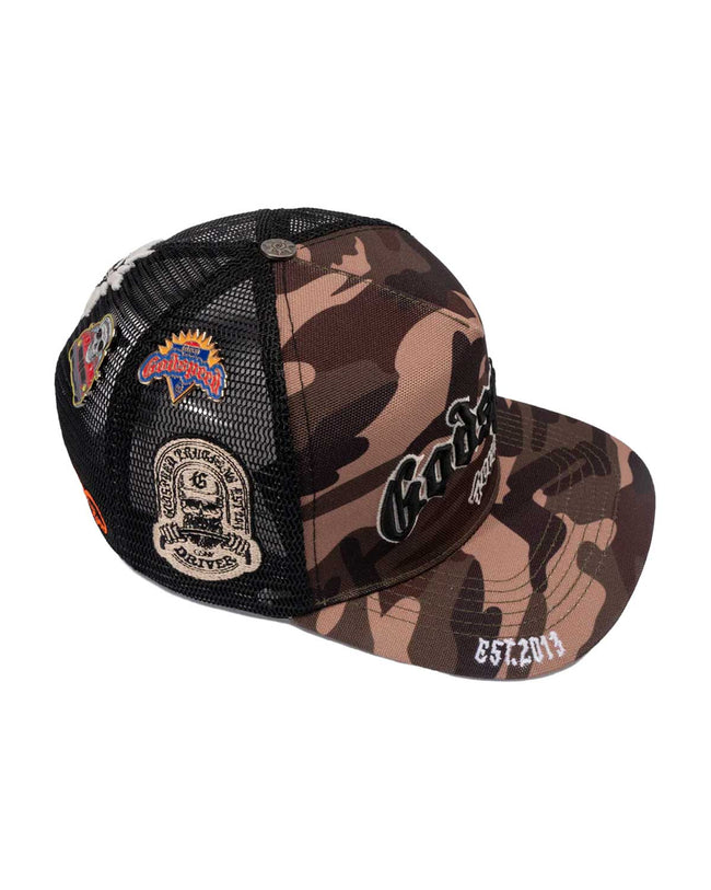 Godspeed Forever Trucker Hat Brown/Green Camo Main Image