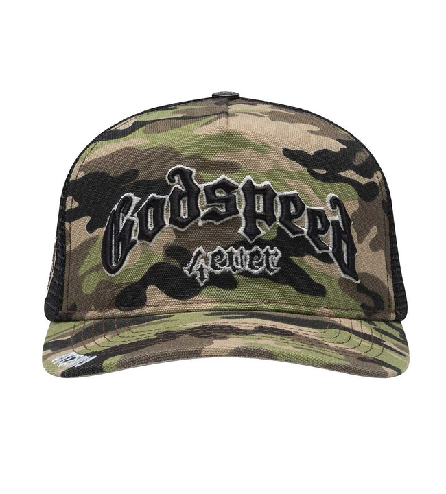 Godspeed Forever Trucker Hat Camo/Black Hover Image