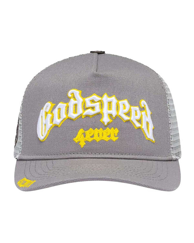 Godspeed Forever Trucker Hat Grey/Yellow Hover Image