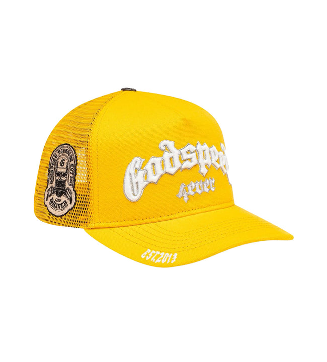 Godspeed Forever Trucker Hat Yellow Main Image
