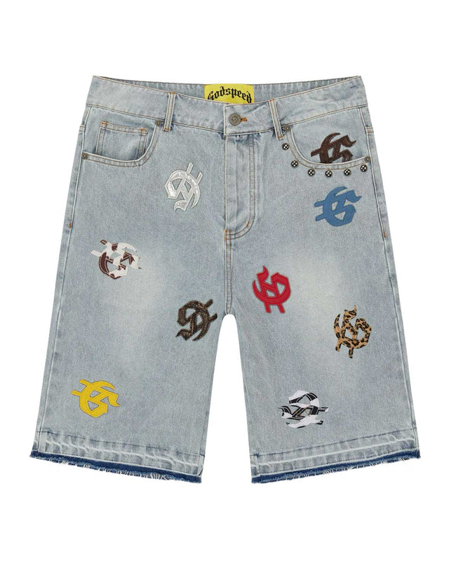 Godspeed Infinity Denim Shorts Multi Color Blue Hover Image
