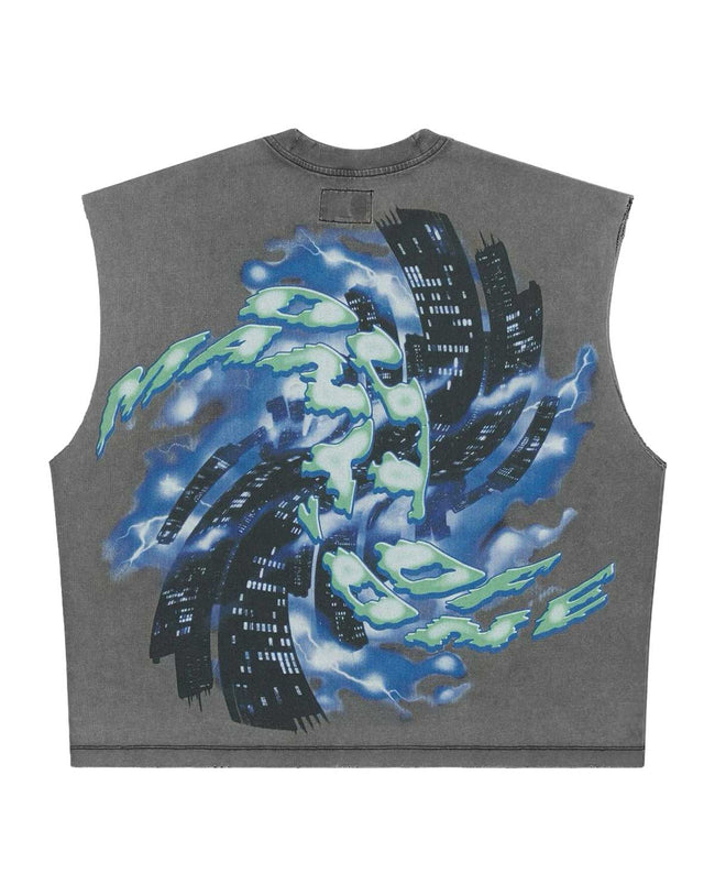 Godspeed Liberty Tears Sleeveless Tee Grey Main Image