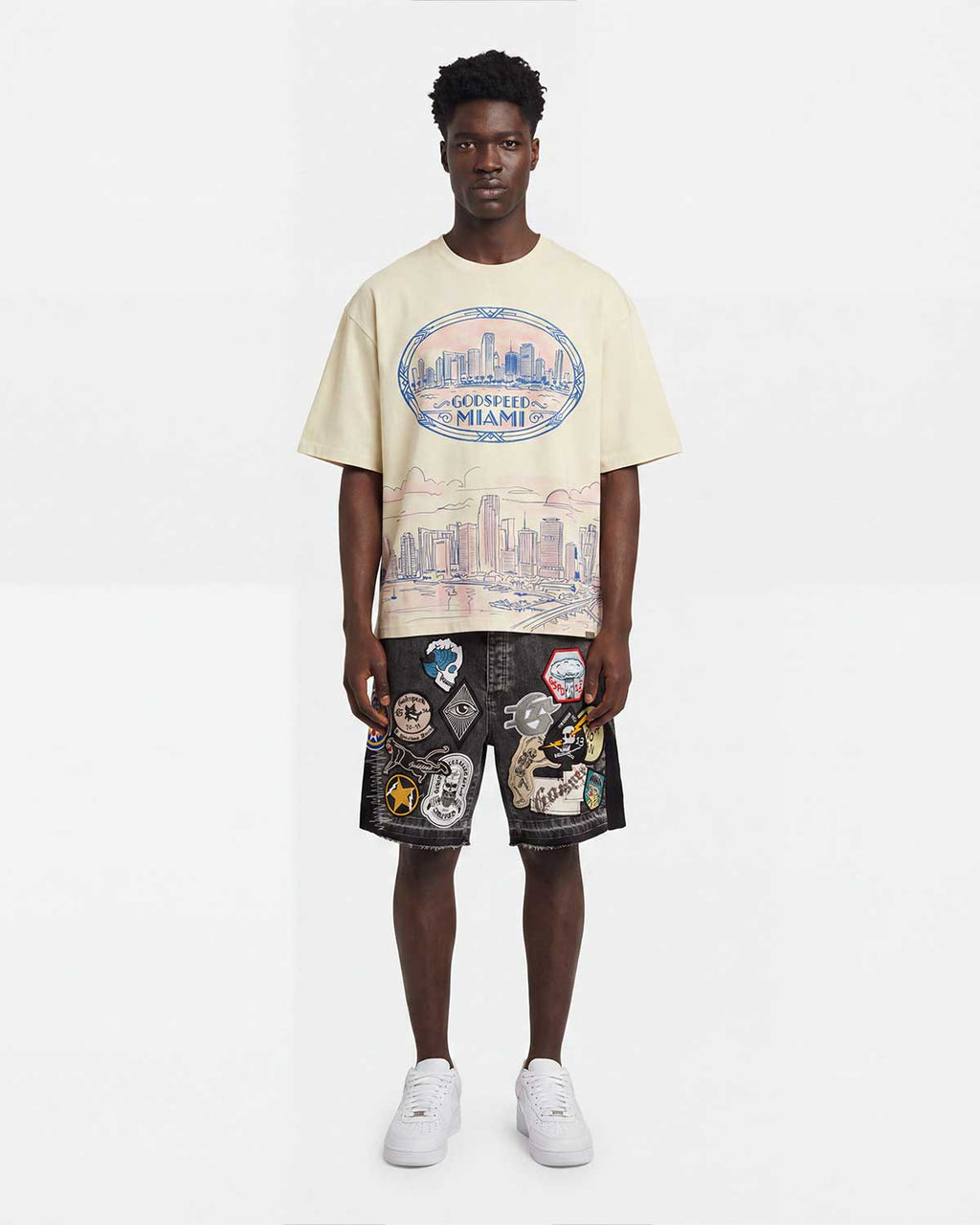 Godspeed Patchwork Denim Shorts V2 Grey