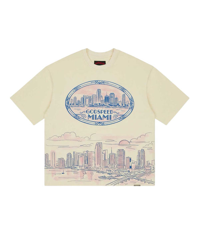 Godspeed Miami Skyline Tee Bone Hover Image