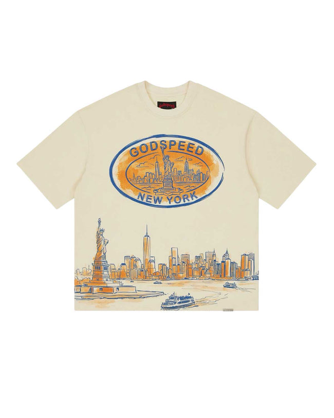 Godspeed New York Skyline Tee Bone Hover Image