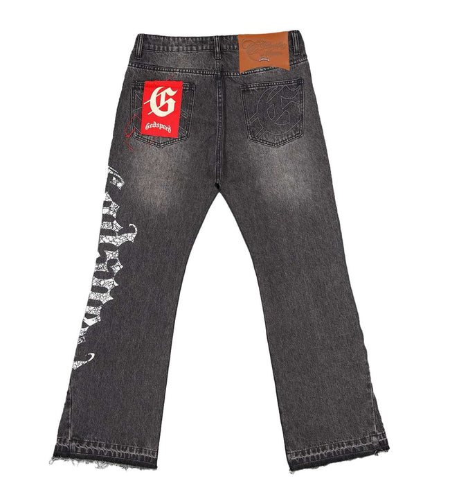 Godspeed OG Logo Flared Denim Black Wash Main Image