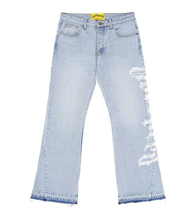 Godspeed OG Logo Flared Denim Printed Blue Hover Image