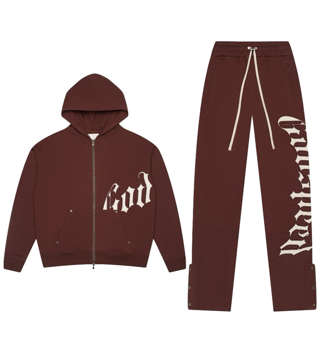 Godspeed OG Logo Sweatsuit V2 Brown/White Hover Image