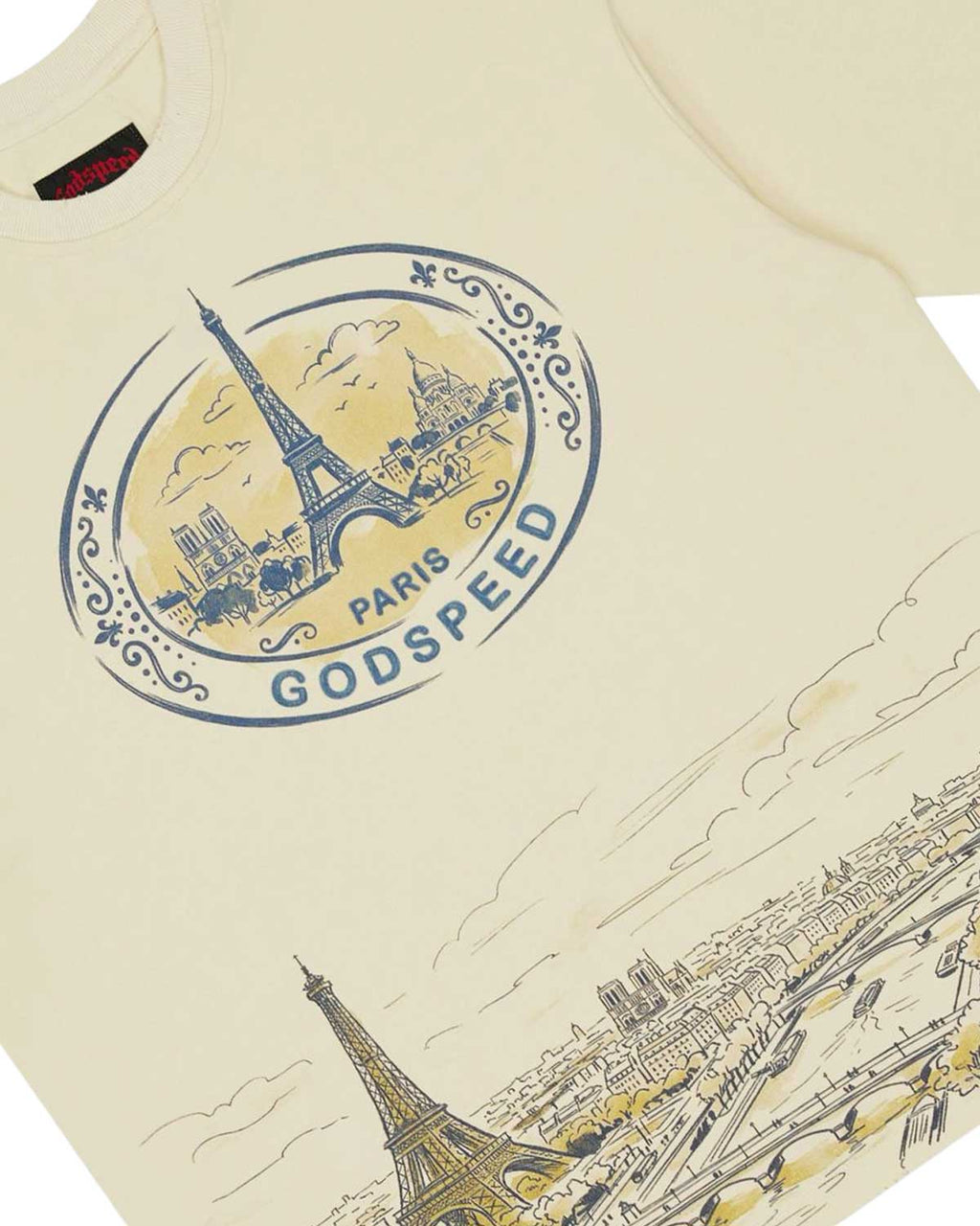 Godspeed Paris Skyline Tee Bone
