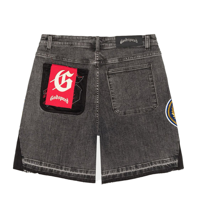 Godspeed Patchwork Denim Shorts V2 Grey Main Image