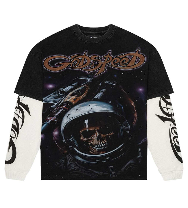 Godspeed Space Traveler Layered Tee Black Hover Image