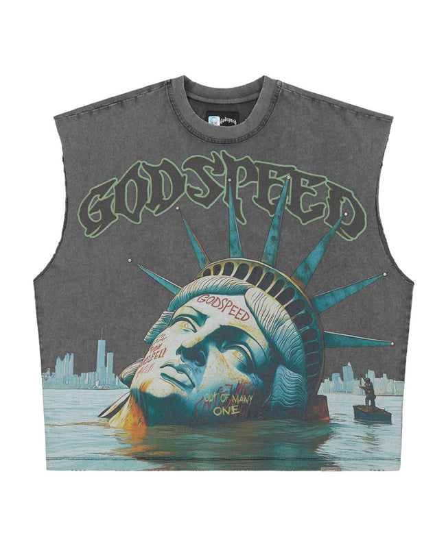 Godspeed Sunken Liberty Sleeveless Tee Grey Wash Hover Image
