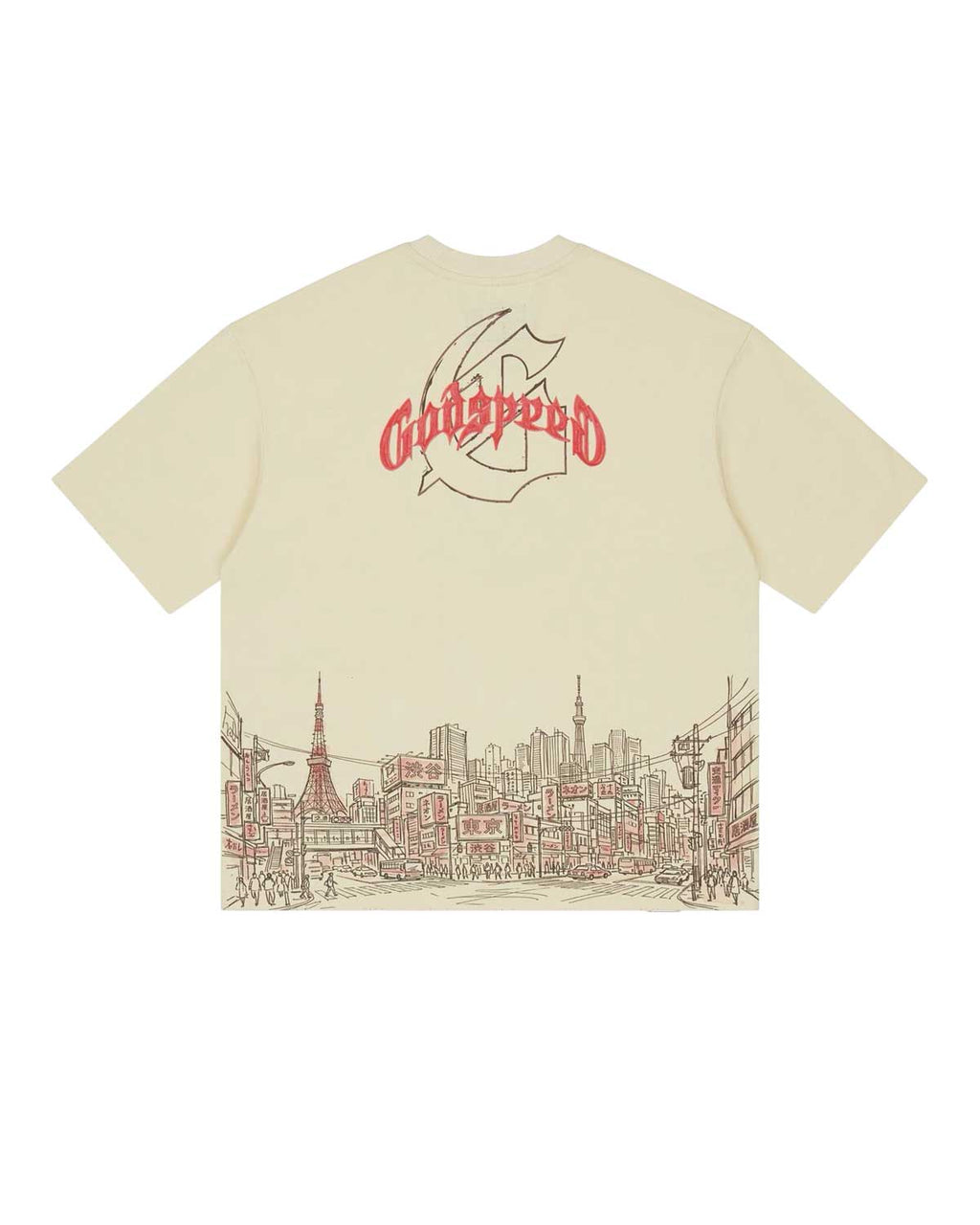 Godspeed Tokyo Skyline Tee Bone