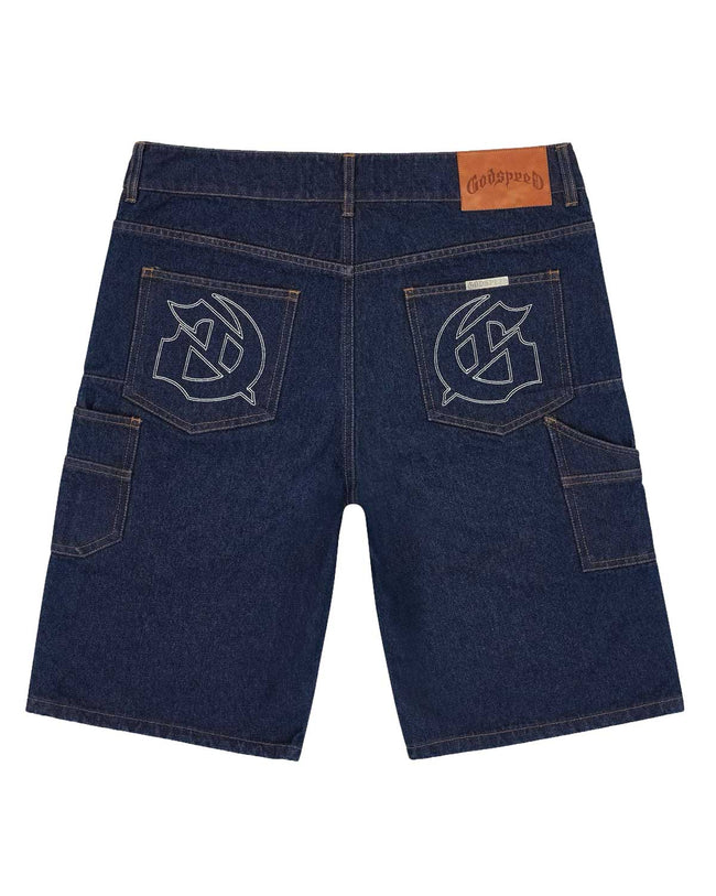 Godspeed Twin Panel Denim Shorts Raw Blue Main Image