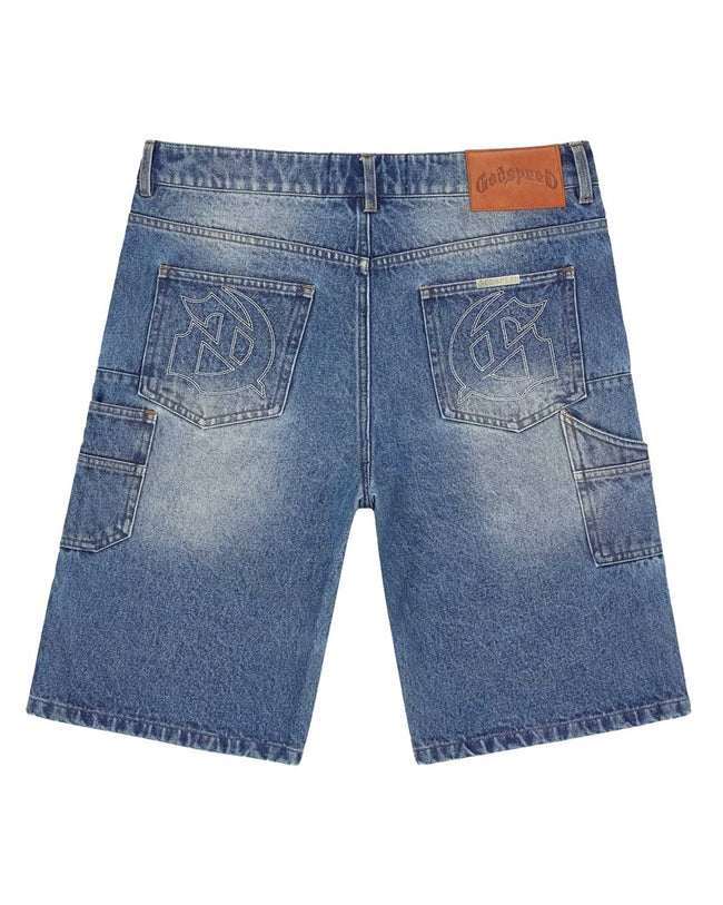 Godspeed Twin Panel Denim Shorts Blue Main Image