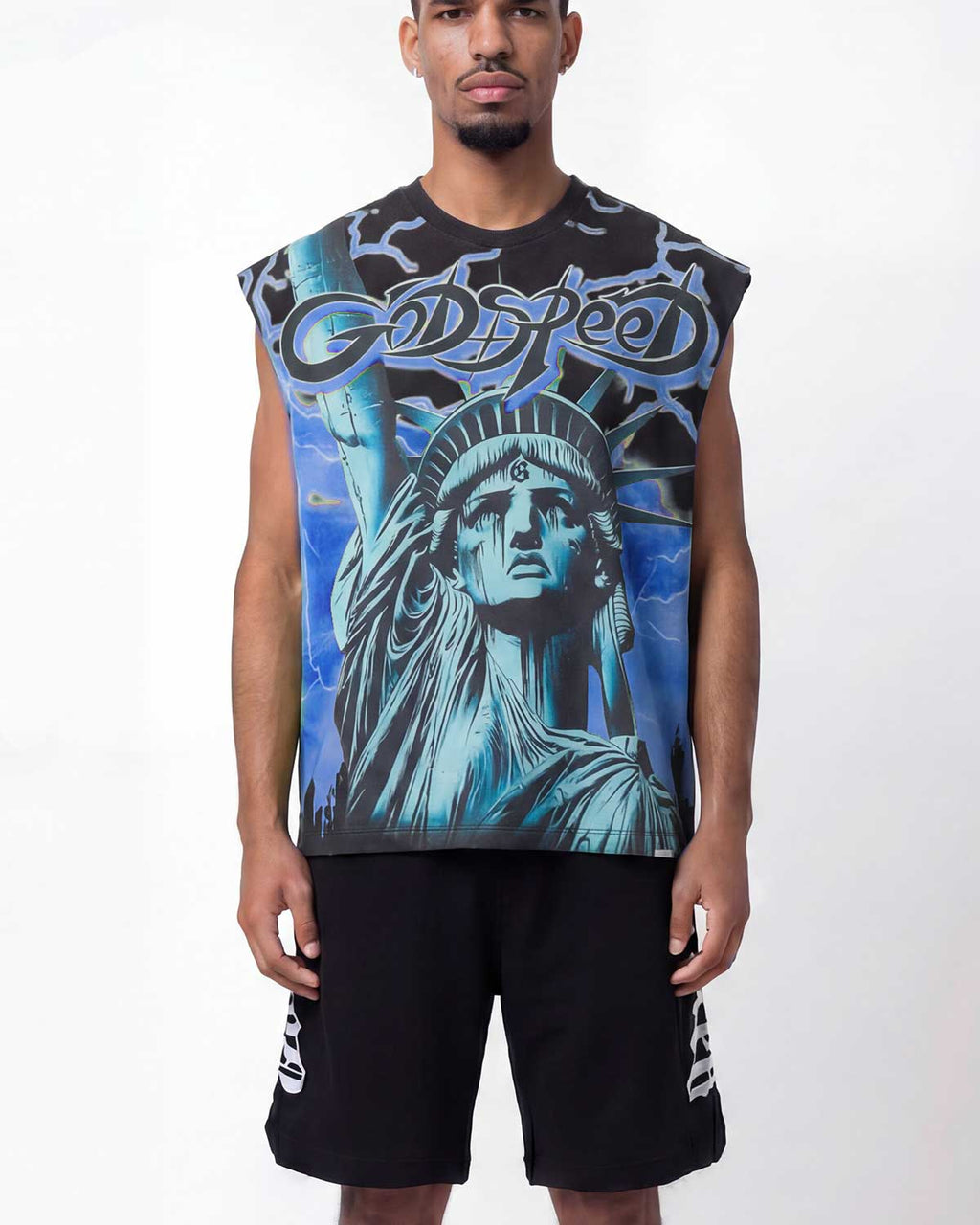 Godspeed Voltage Sleeveless Tee Black/Blue