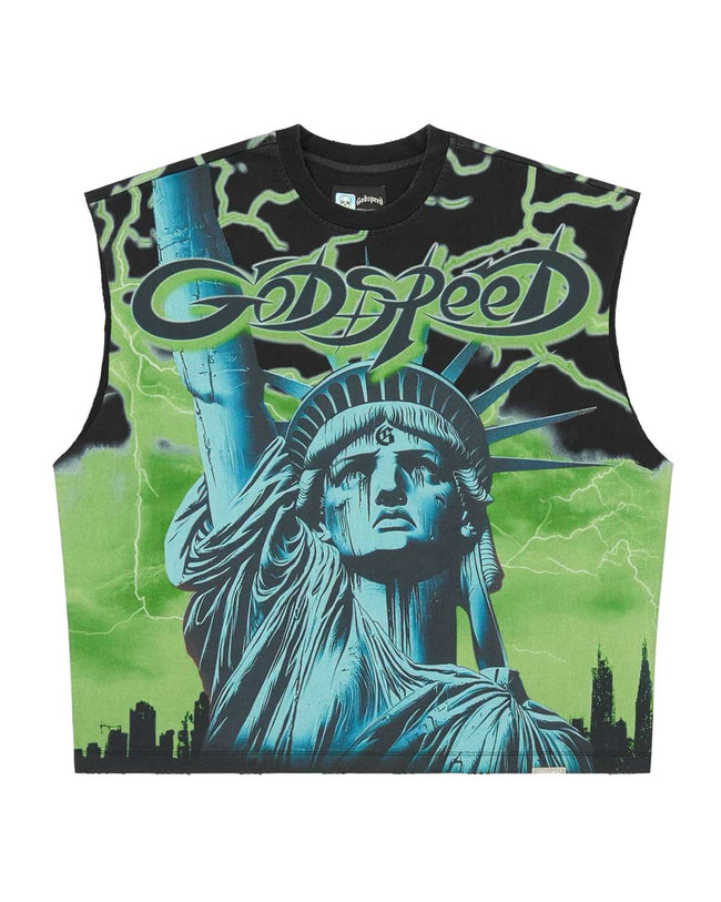 Godspeed Voltage Sleeveless Tee Black/Green Hover Image