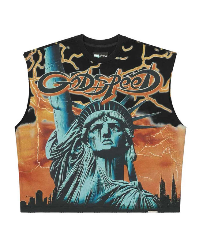 Godspeed Voltage Sleeveless Tee Black/Orange Hover Image