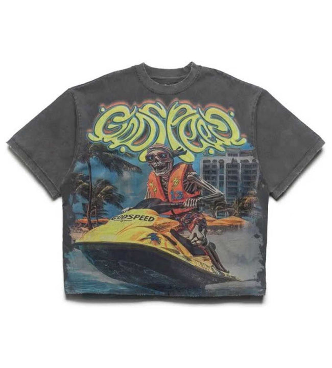 Godspeed Wave Runner Tee Grey Wash Hover Image