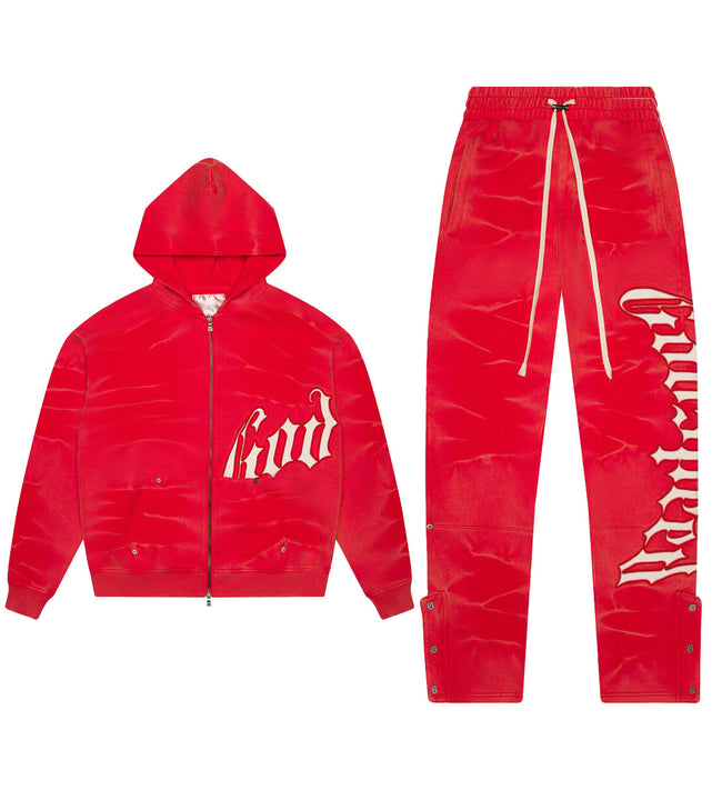 Godspeed OG Logo Sweatsuit V2 Red Tie-Dye Hover Image